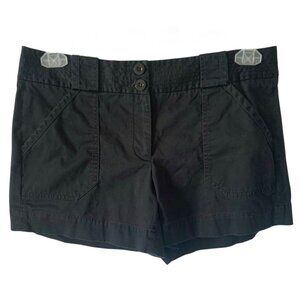 WHITE HOUSE BLACK MARKET Solid Black Women's Chino Dress Shorts Size 10
